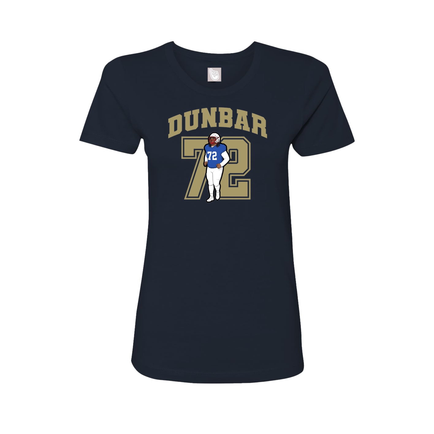 Fitted Women's Tee — Number in Navy