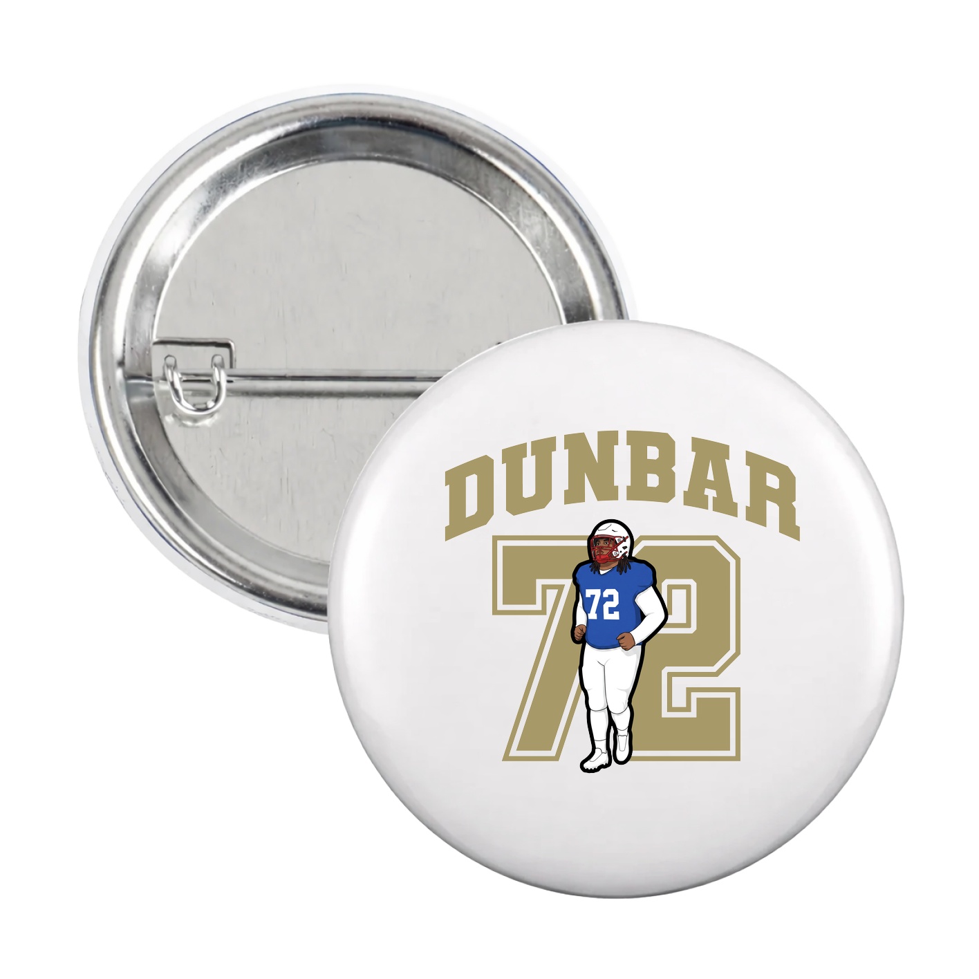 Game Day Button — Number in White