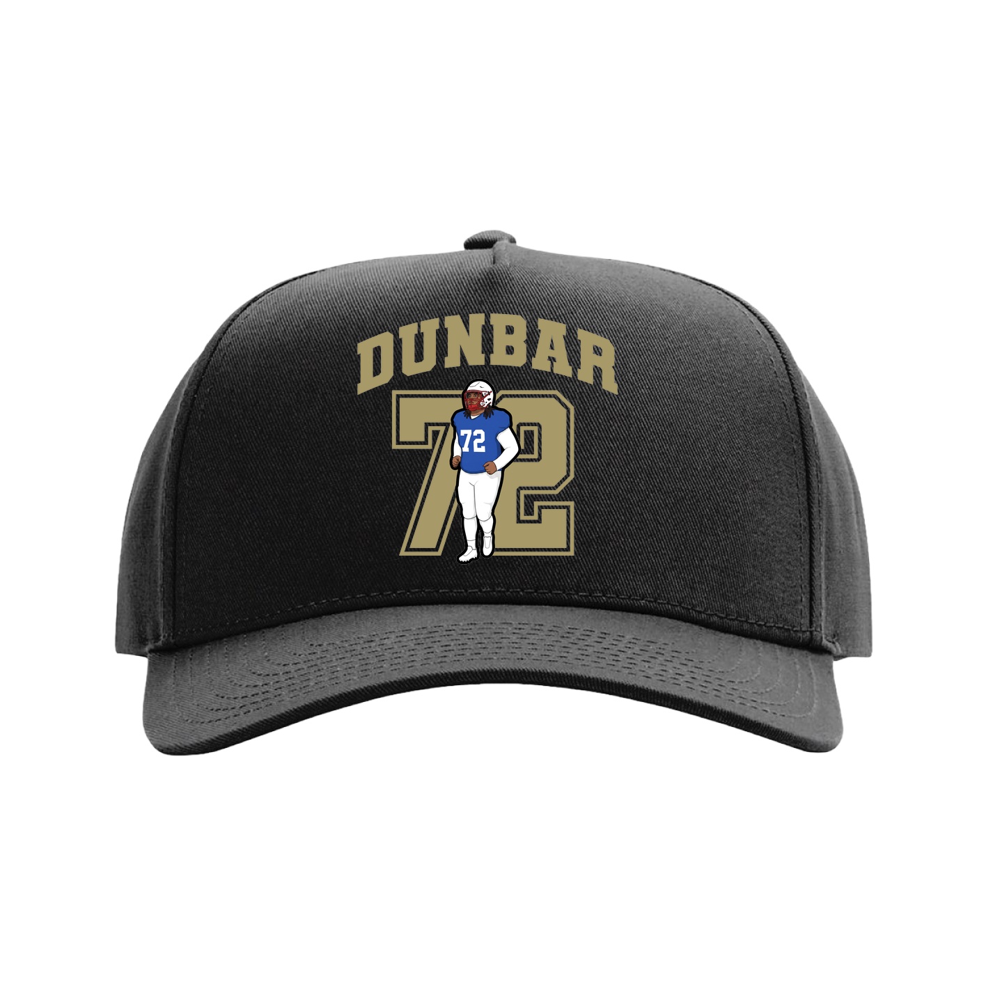 Full Fabric Five-Panel Champ Cap — Number in Black