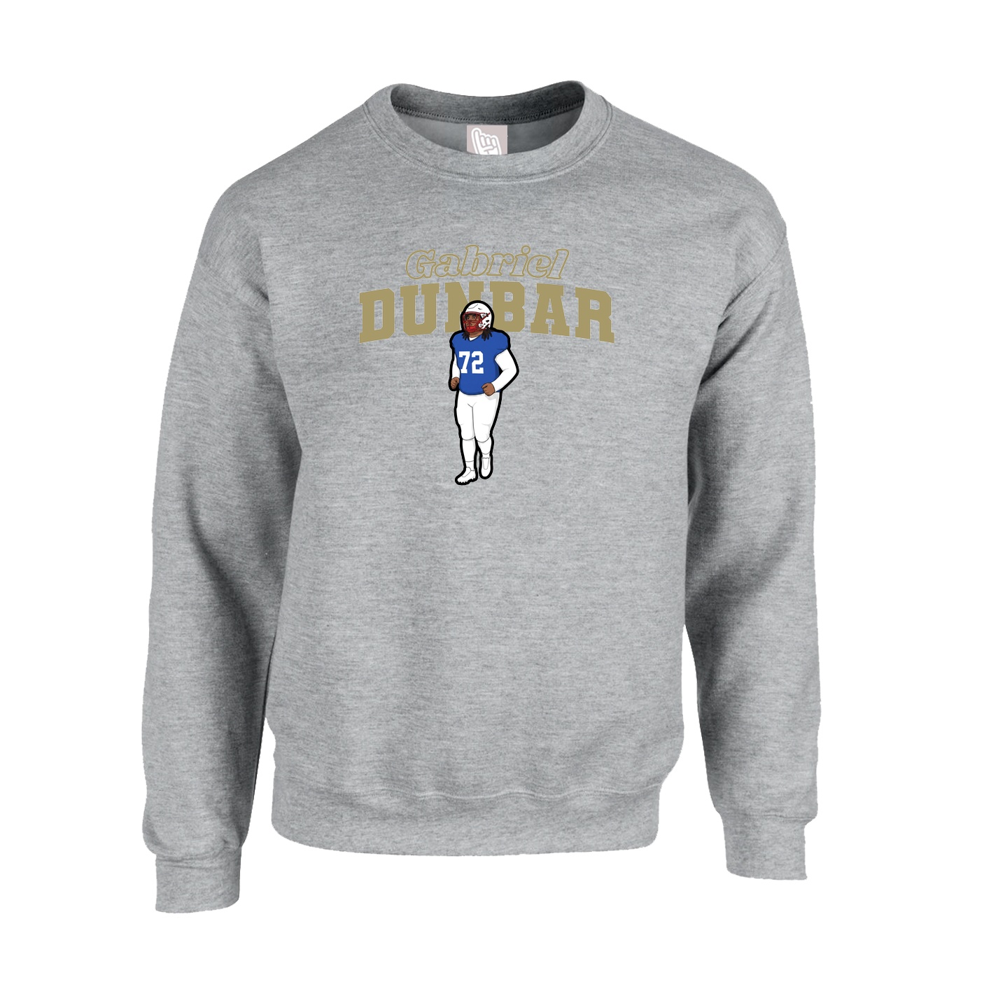 Fleece Crew — Name Arch in Grey