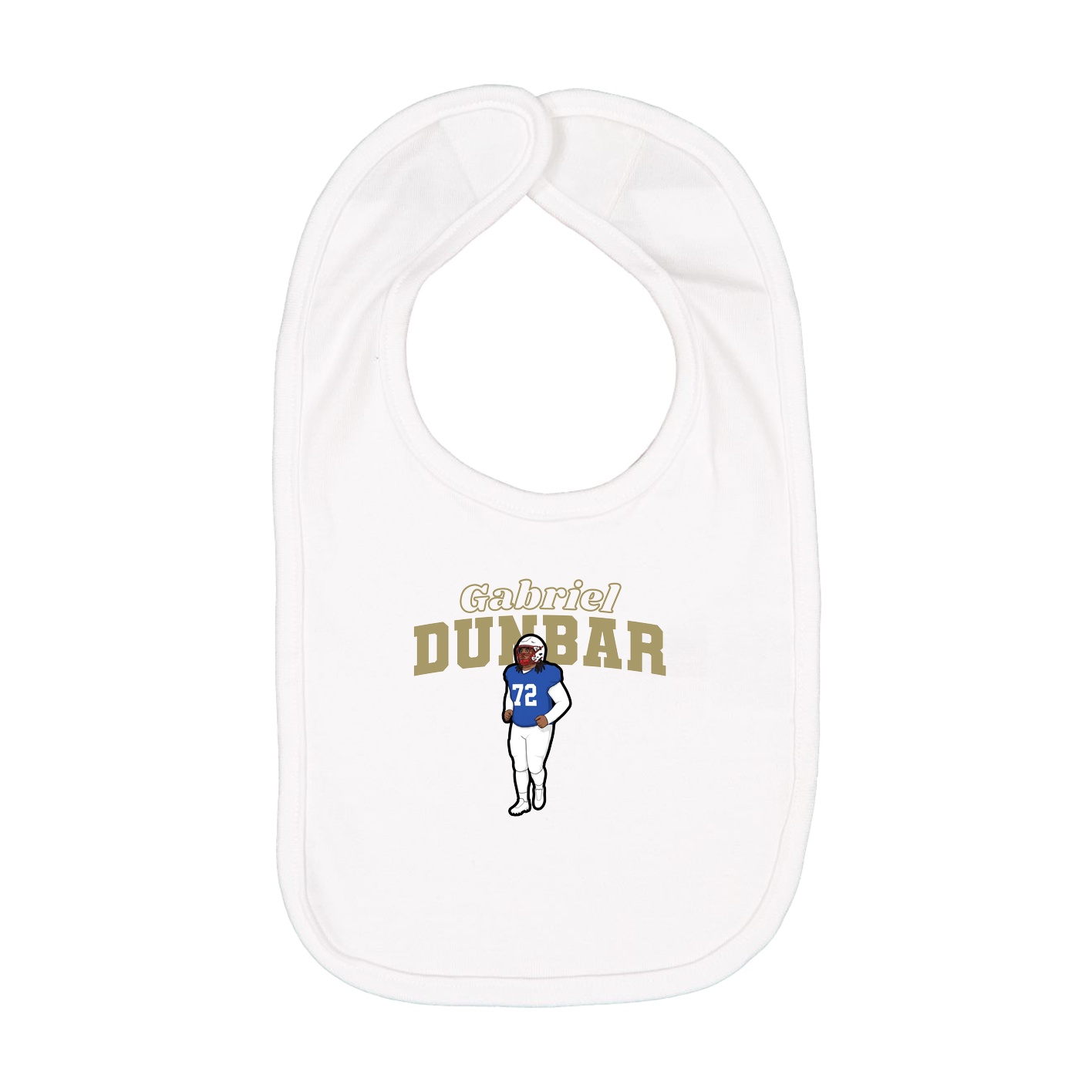 Infant Bib — Name Arch in White