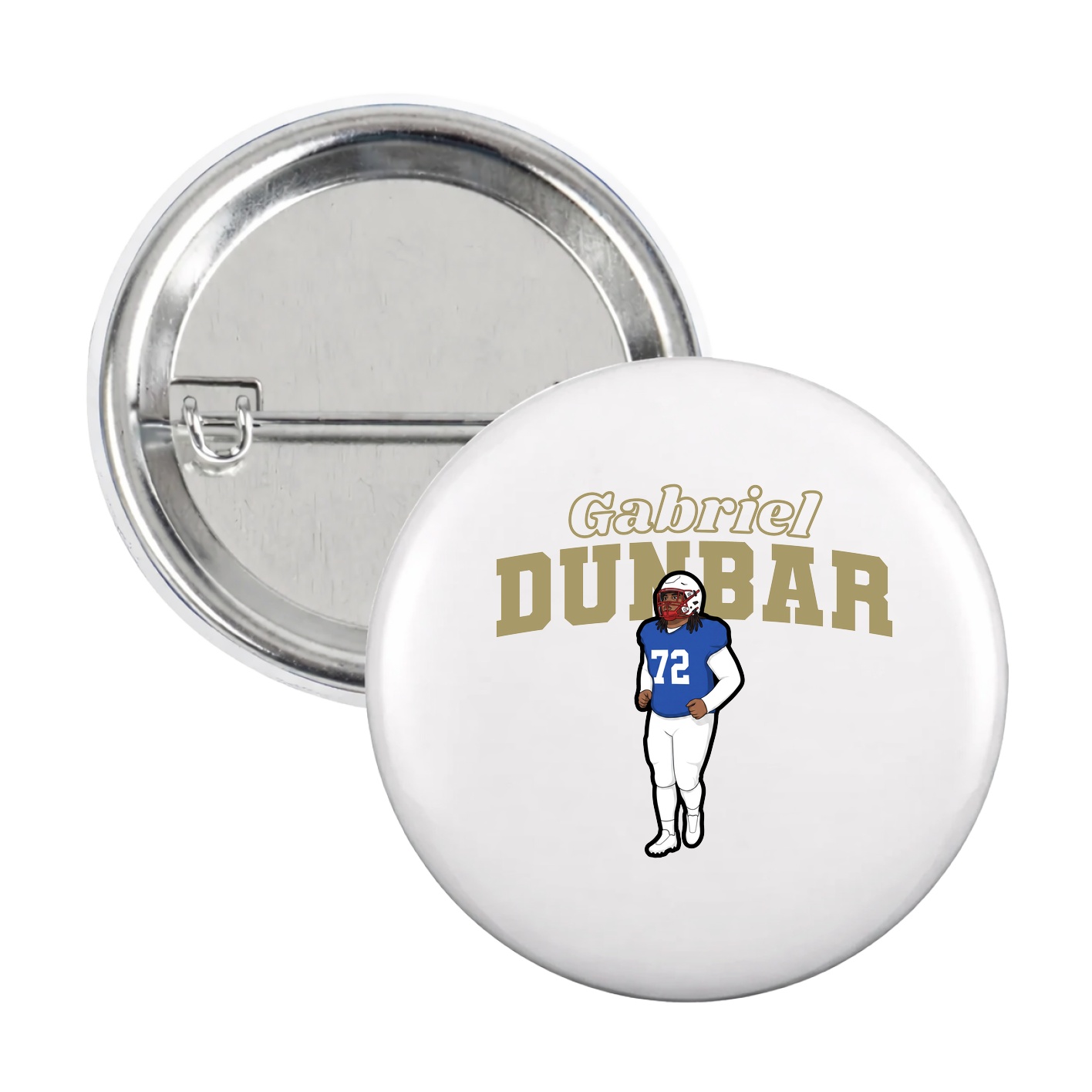Game Day Button — Name Arch in White