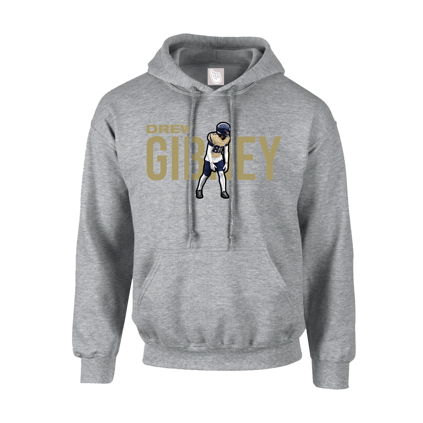 Youth Hoodie — Player Name in Grey
