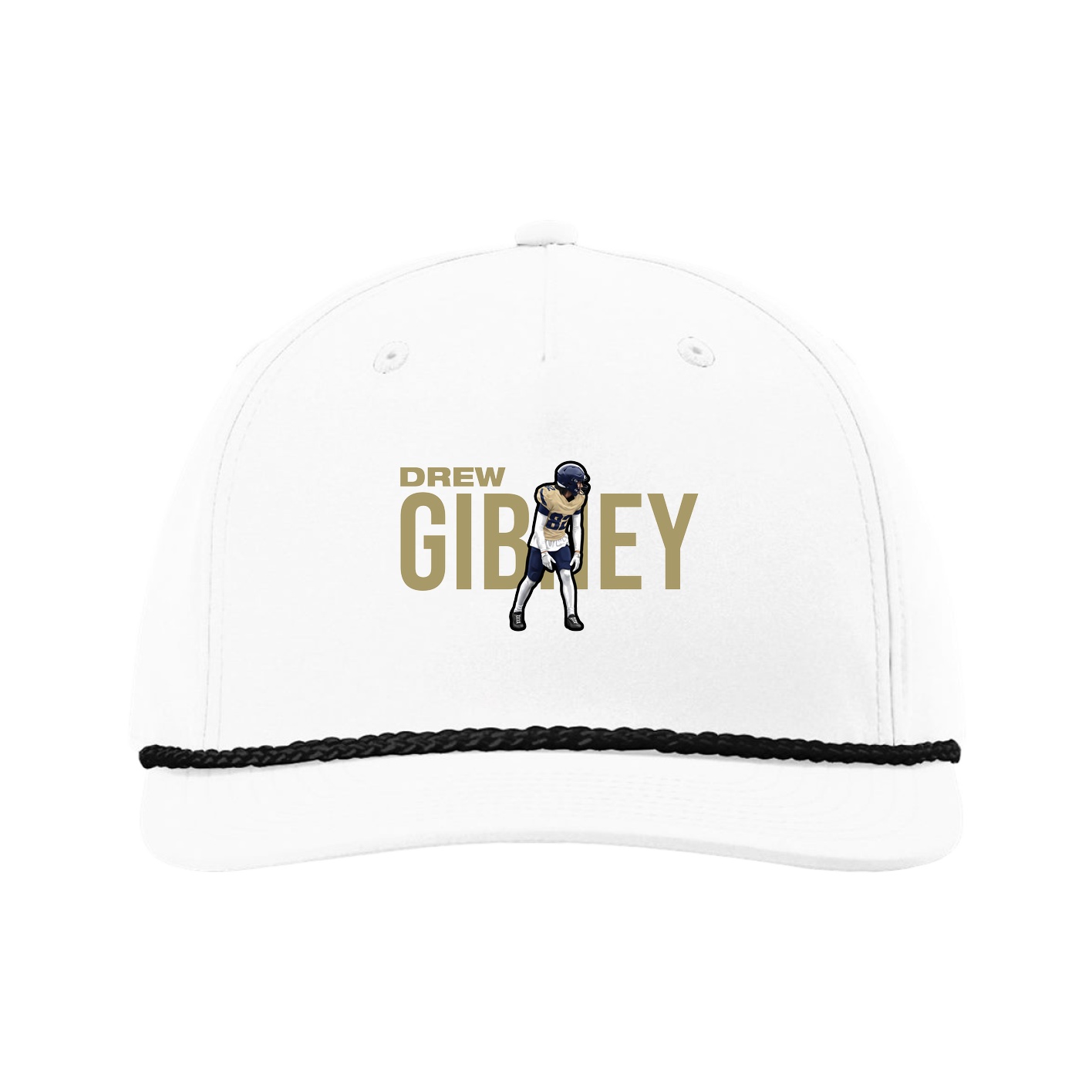 Five-Panel Classic Rope Cap — Player Name in White