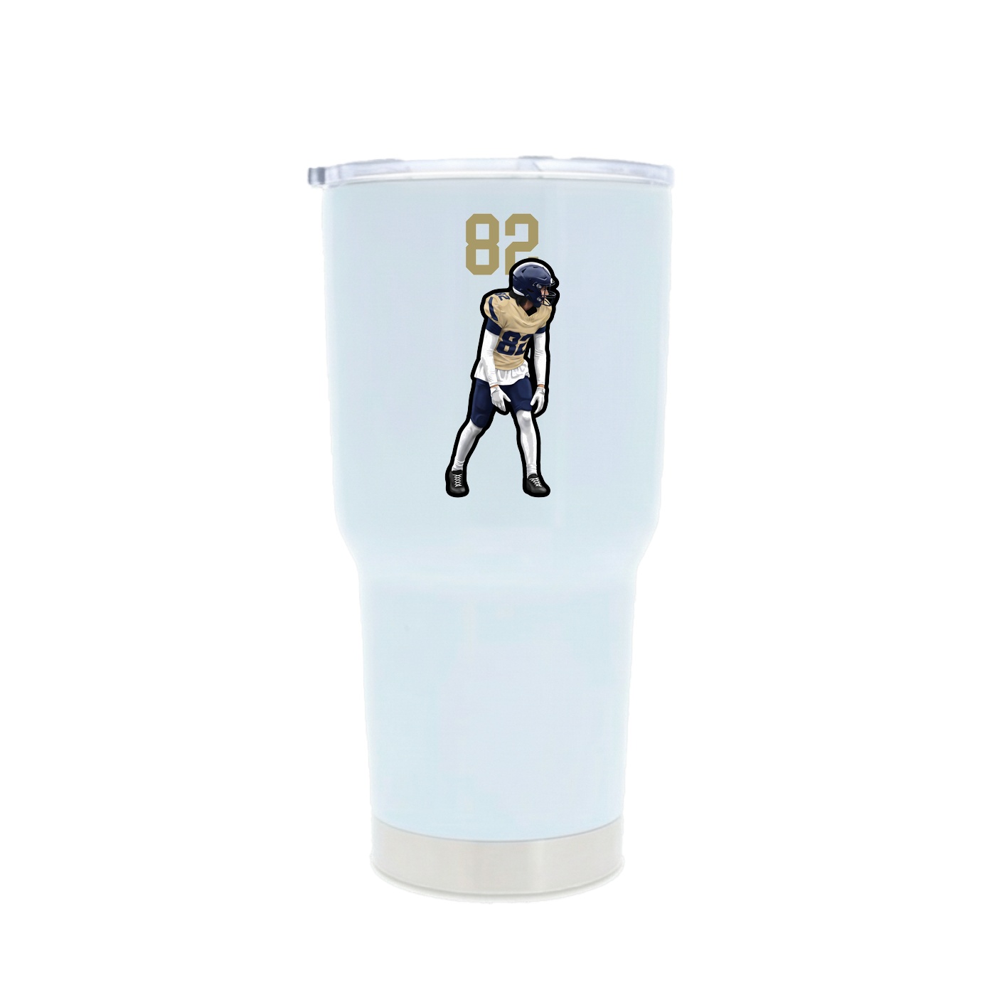 30oz Stainless Steel Tumbler — Number Top in White