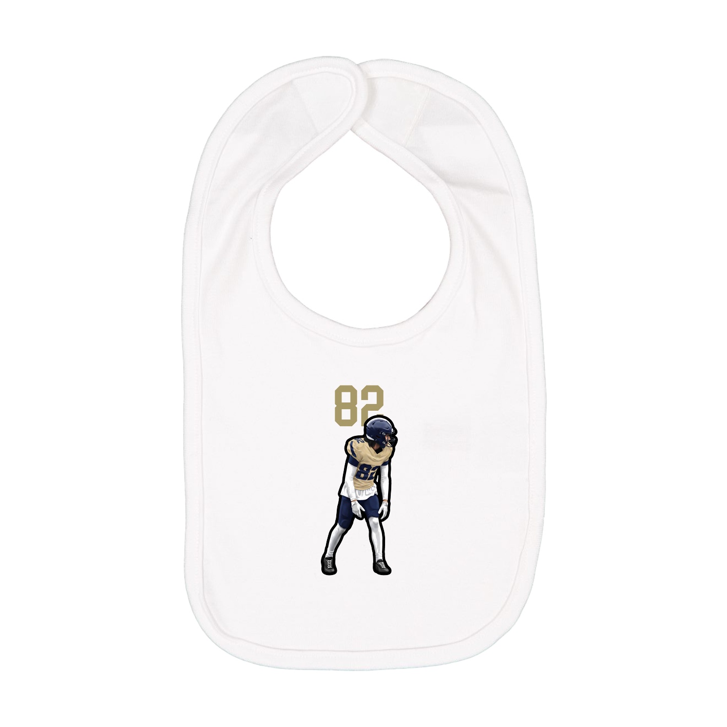 Infant Bib — Number Top in White
