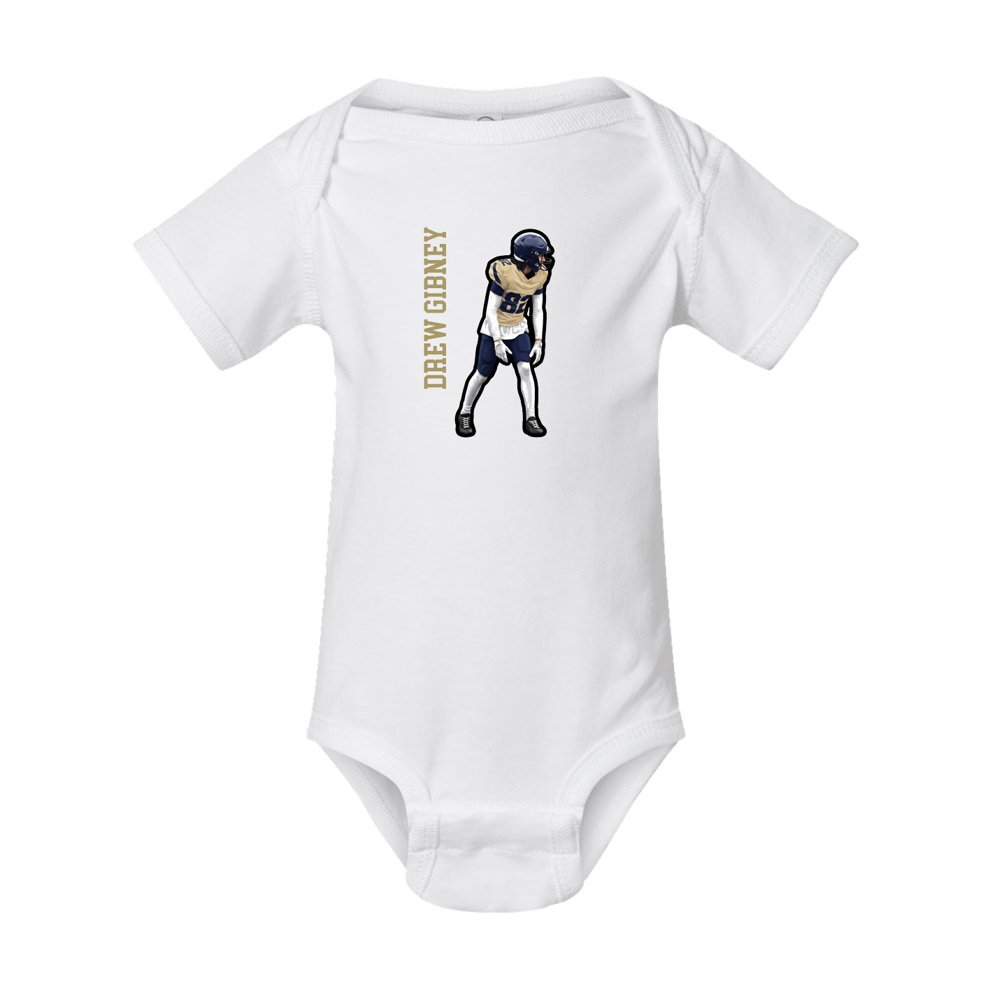 Baby Onesie — Name Vertical in White