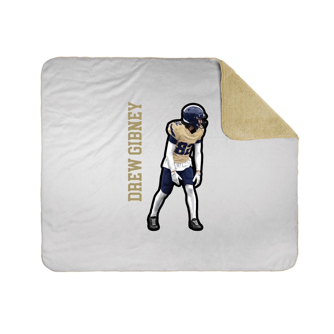 Throw Blanket — Name Vertical in White