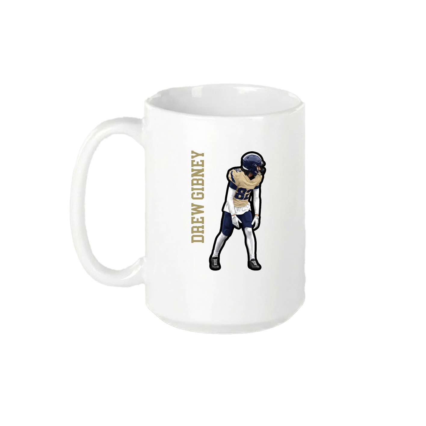15oz Coffee Mug — Name Vertical in White