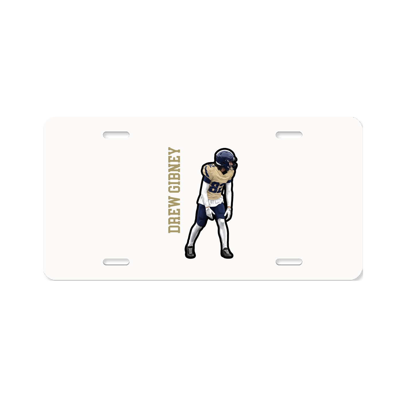 License Plate — Name Vertical in Classic