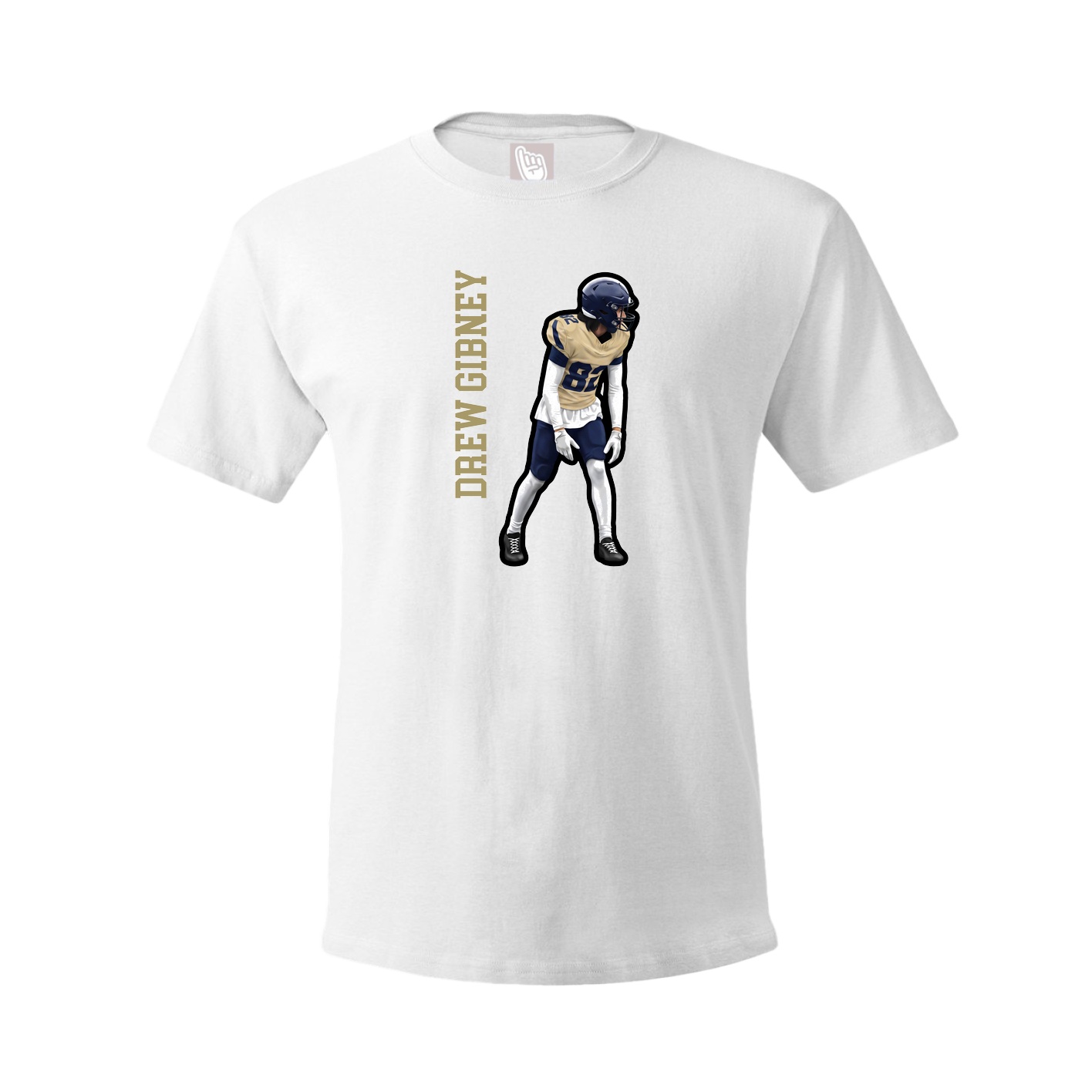 Youth Tee — Name Vertical in White
