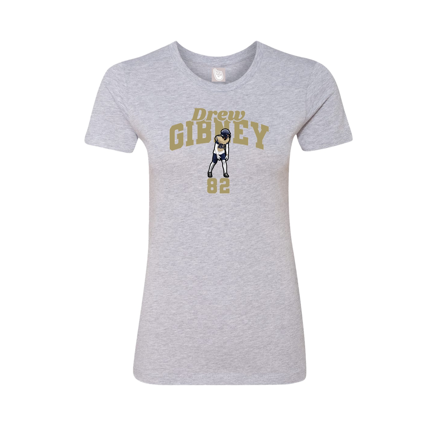 Fitted Women's Tee — Signature Arch in Grey