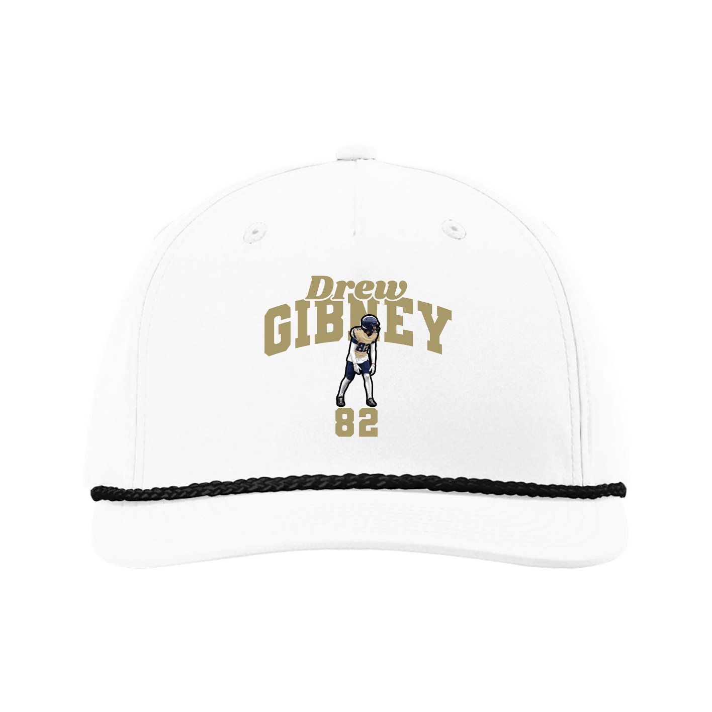 Five-Panel Classic Rope Cap — Signature Arch in White