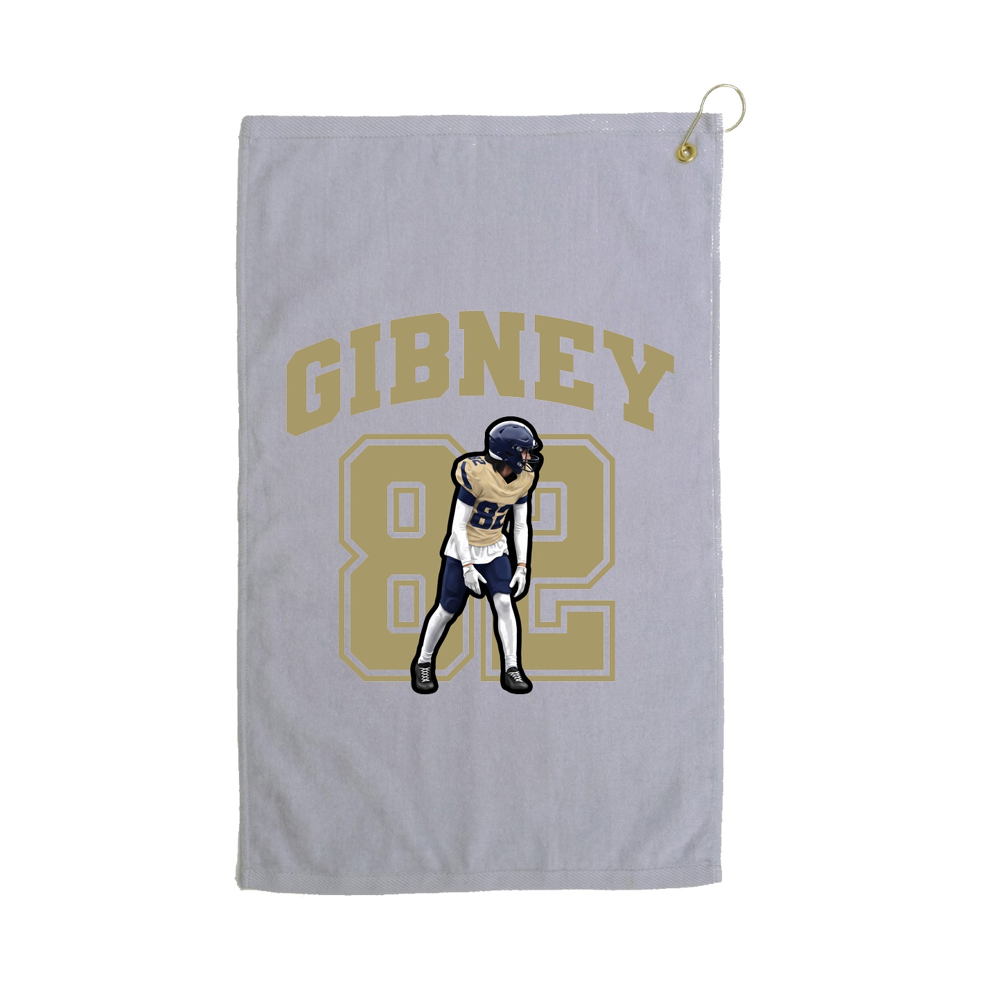 Golf Towel — Number in Grey