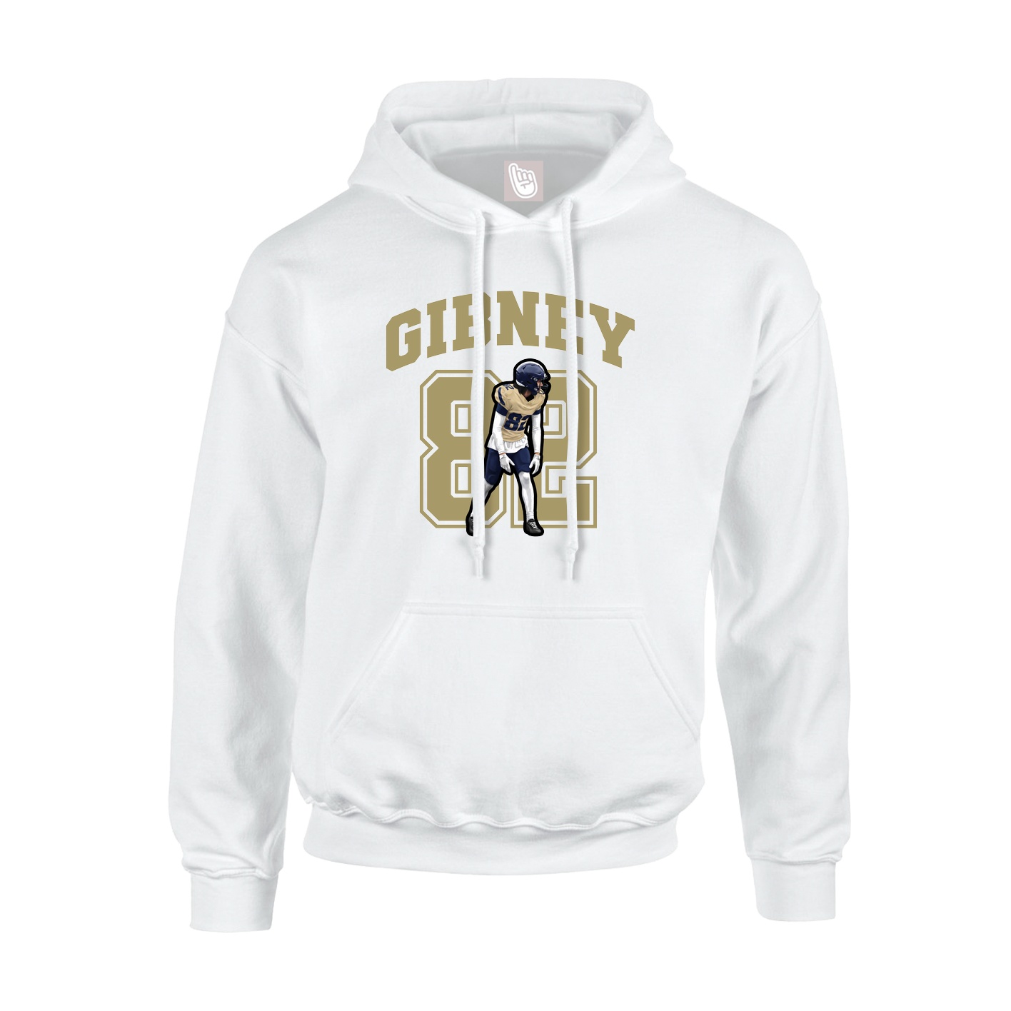 Youth Hoodie — Number in White