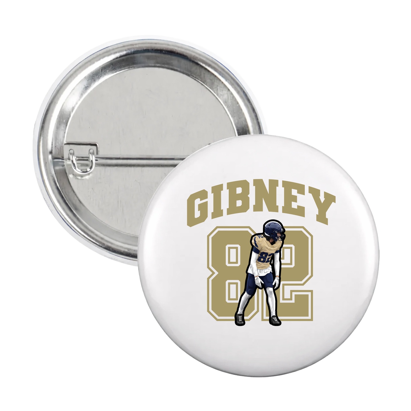 Game Day Button — Number in White
