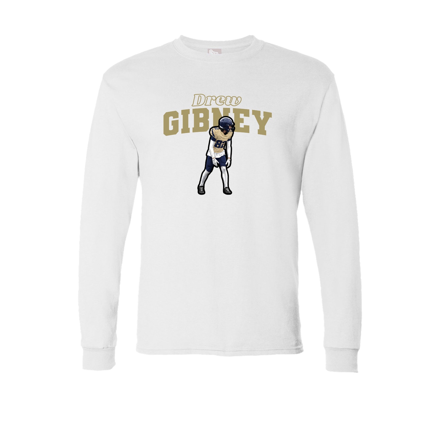 Long Sleeve Tee — Name Arch in White