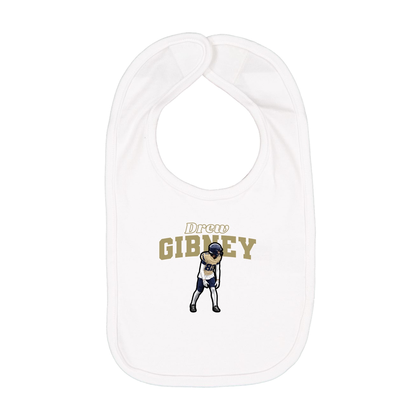 Infant Bib — Name Arch in White