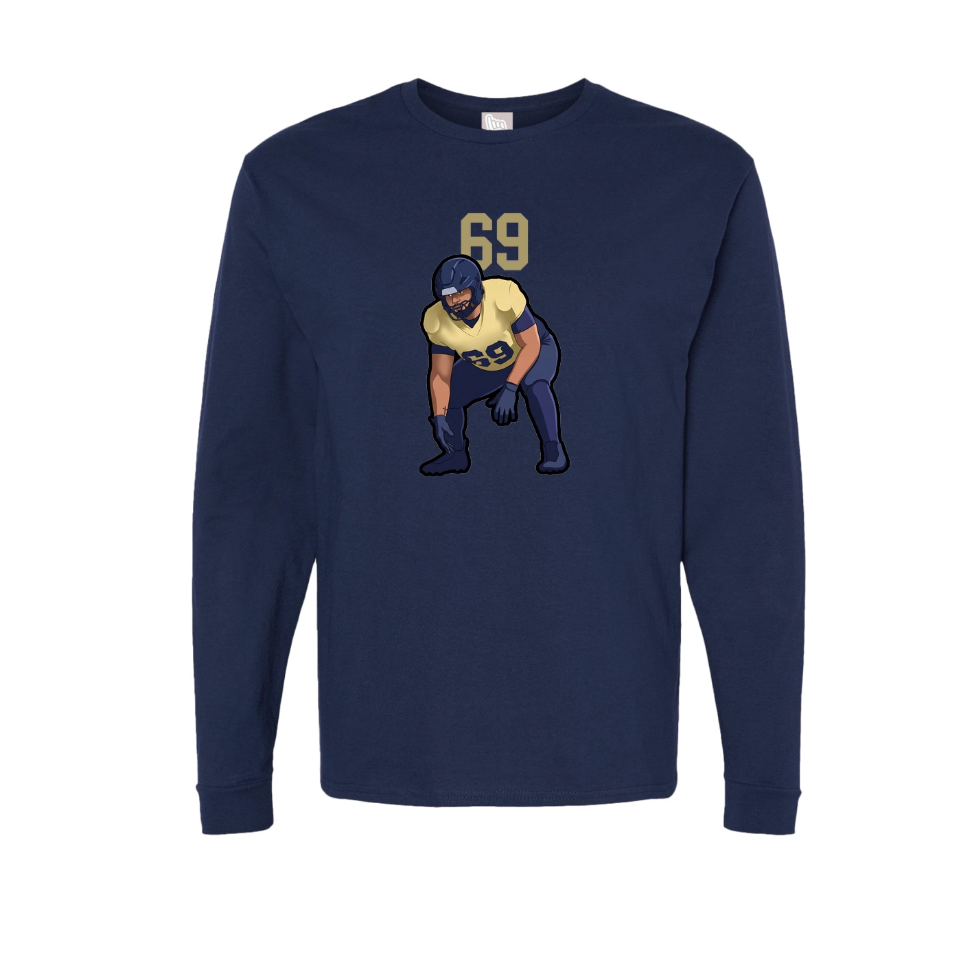 Long Sleeve Tee — Number Top in Navy