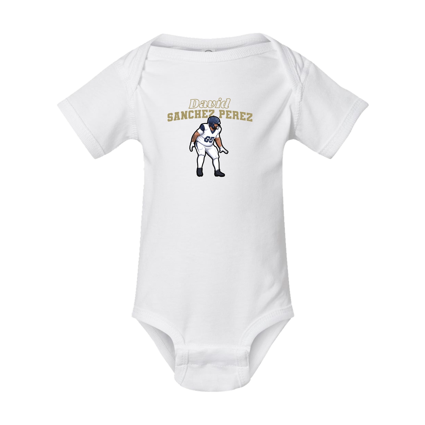 Baby Onesie — Name Arch in White