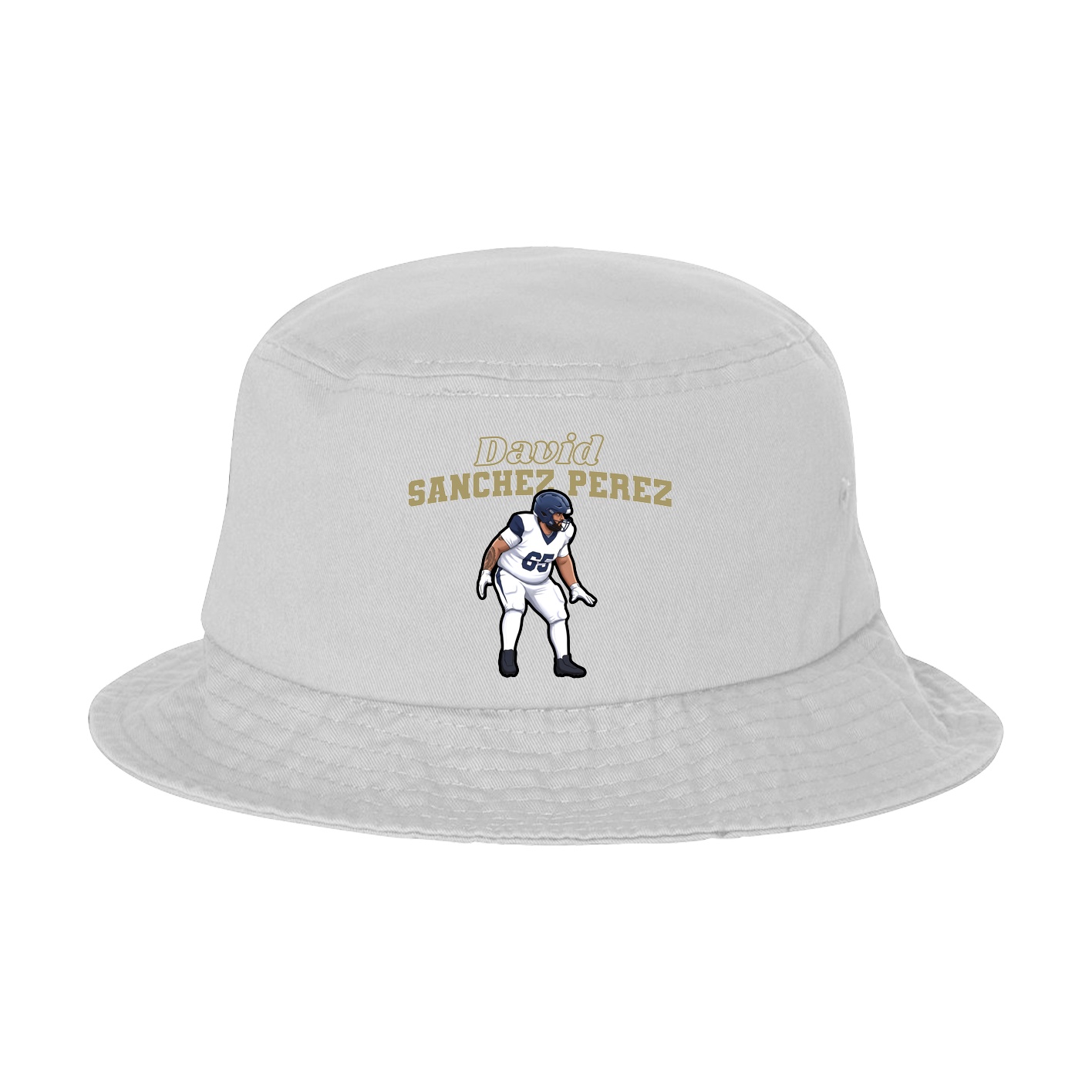 Bucket Cap — Name Arch in White