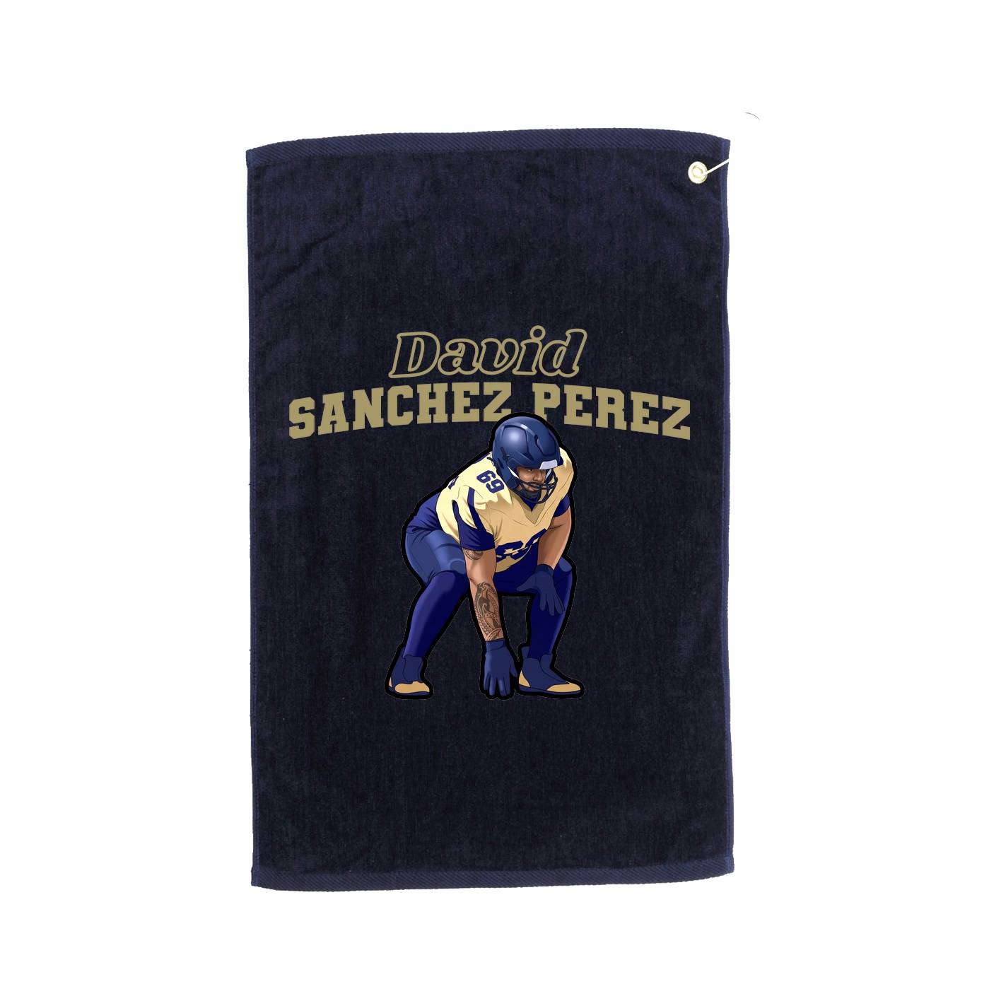 Golf Towel — Name Arch in Navy
