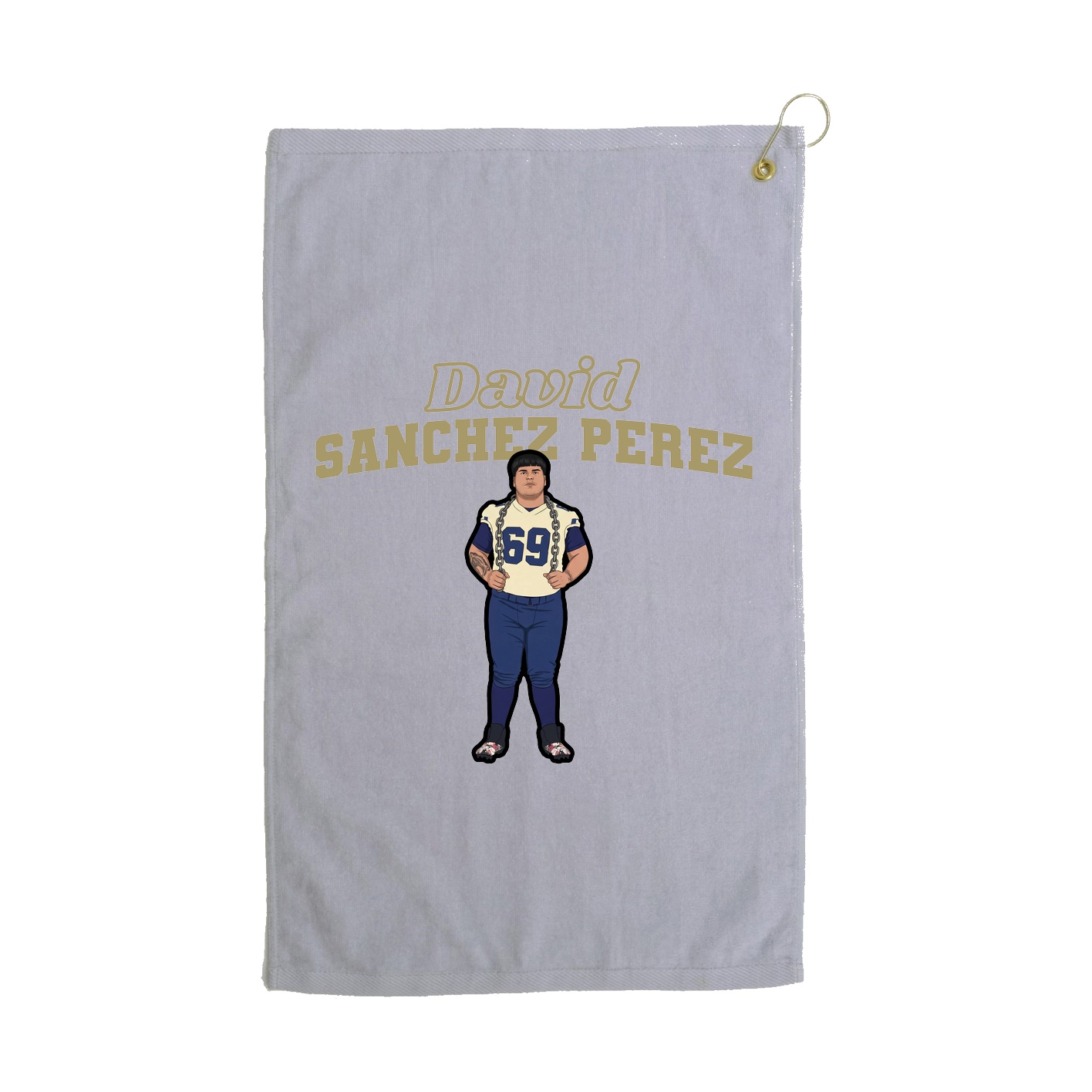 Golf Towel — Name Arch in Grey