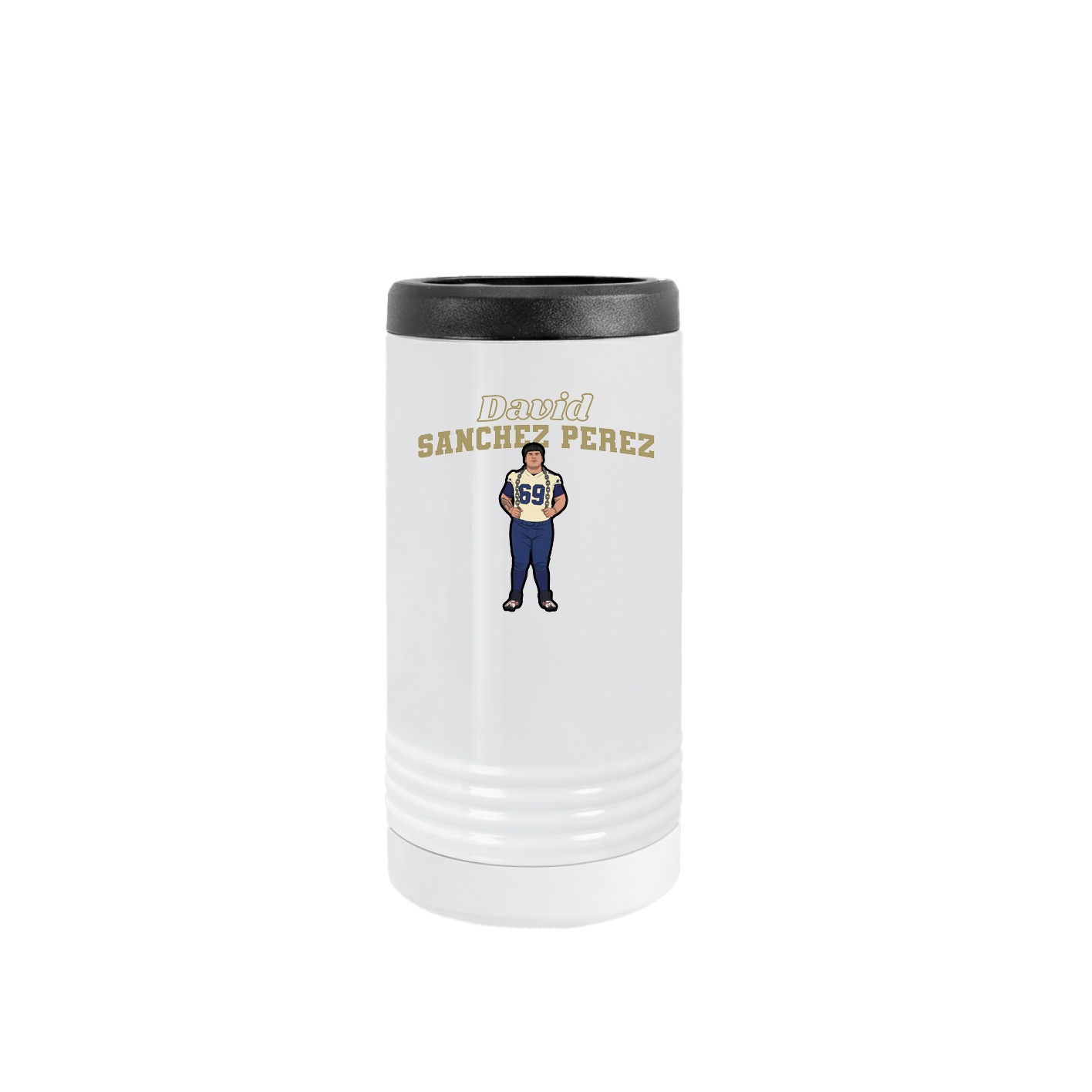 Slim Beverage Holder — Name Arch in White