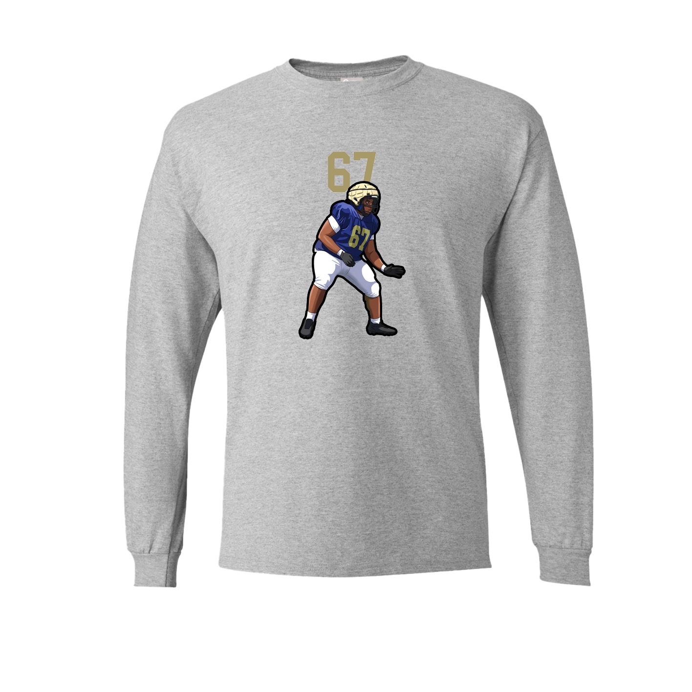Long Sleeve Tee — Number Top in Grey