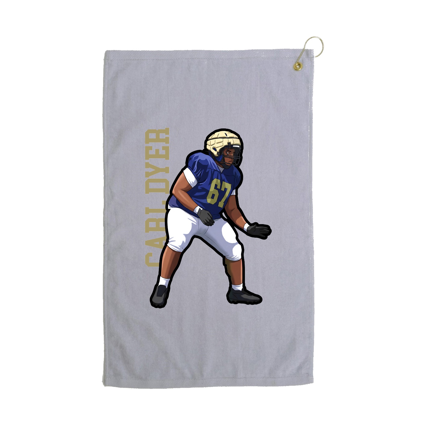 Golf Towel — Name Vertical in Grey