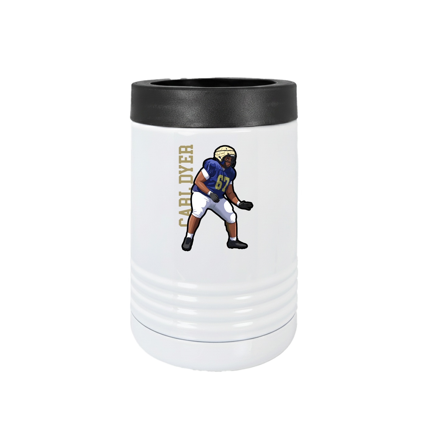 Beverage Holder — Name Vertical in White