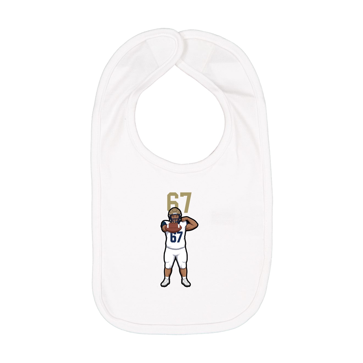 Infant Bib — Number Top in White