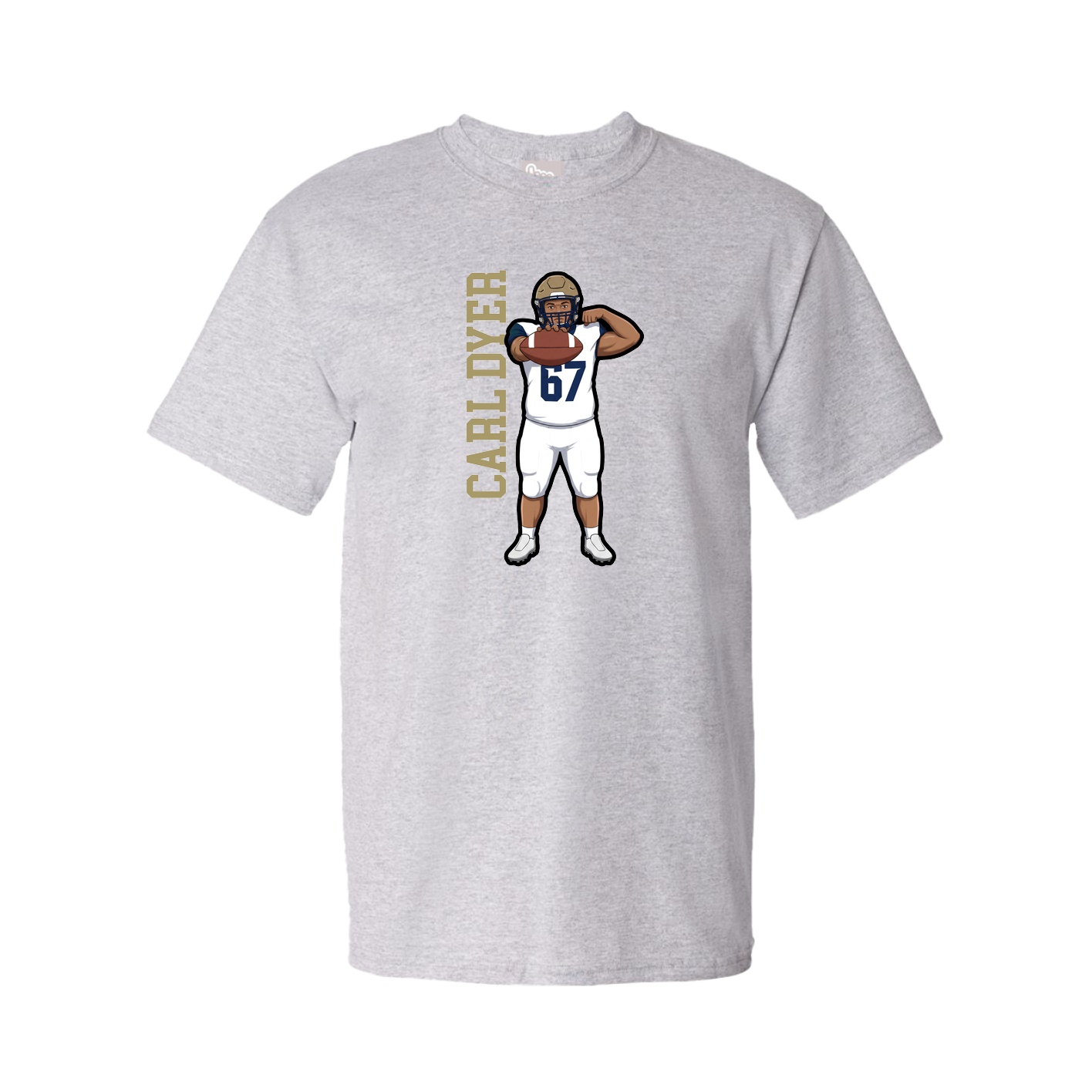 Youth Tee — Name Vertical in Grey