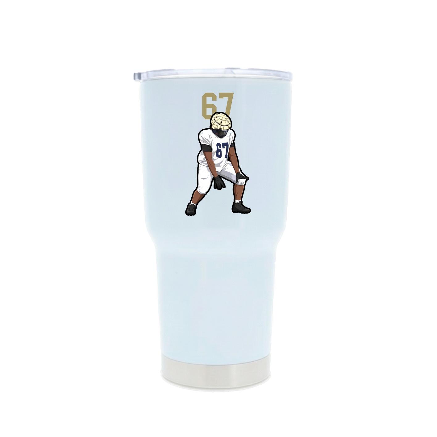 30oz Stainless Steel Tumbler — Number Top in White