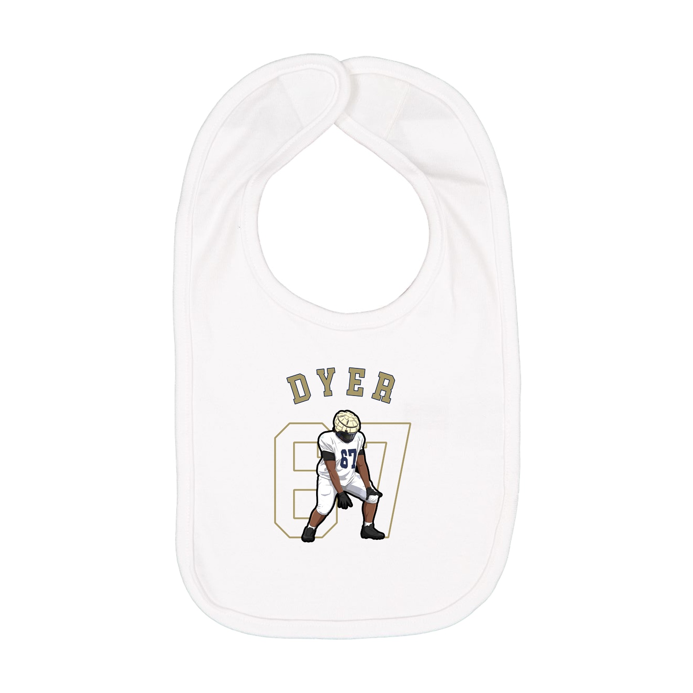 Infant Bib — Shirsey Arch in White