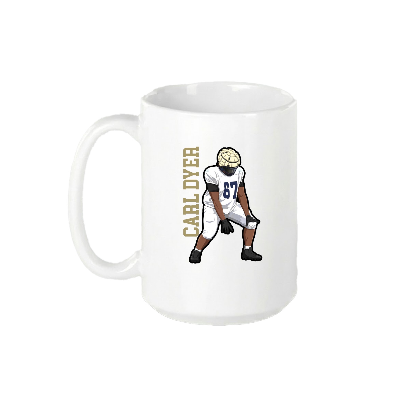 15oz Coffee Mug — Name Vertical in White