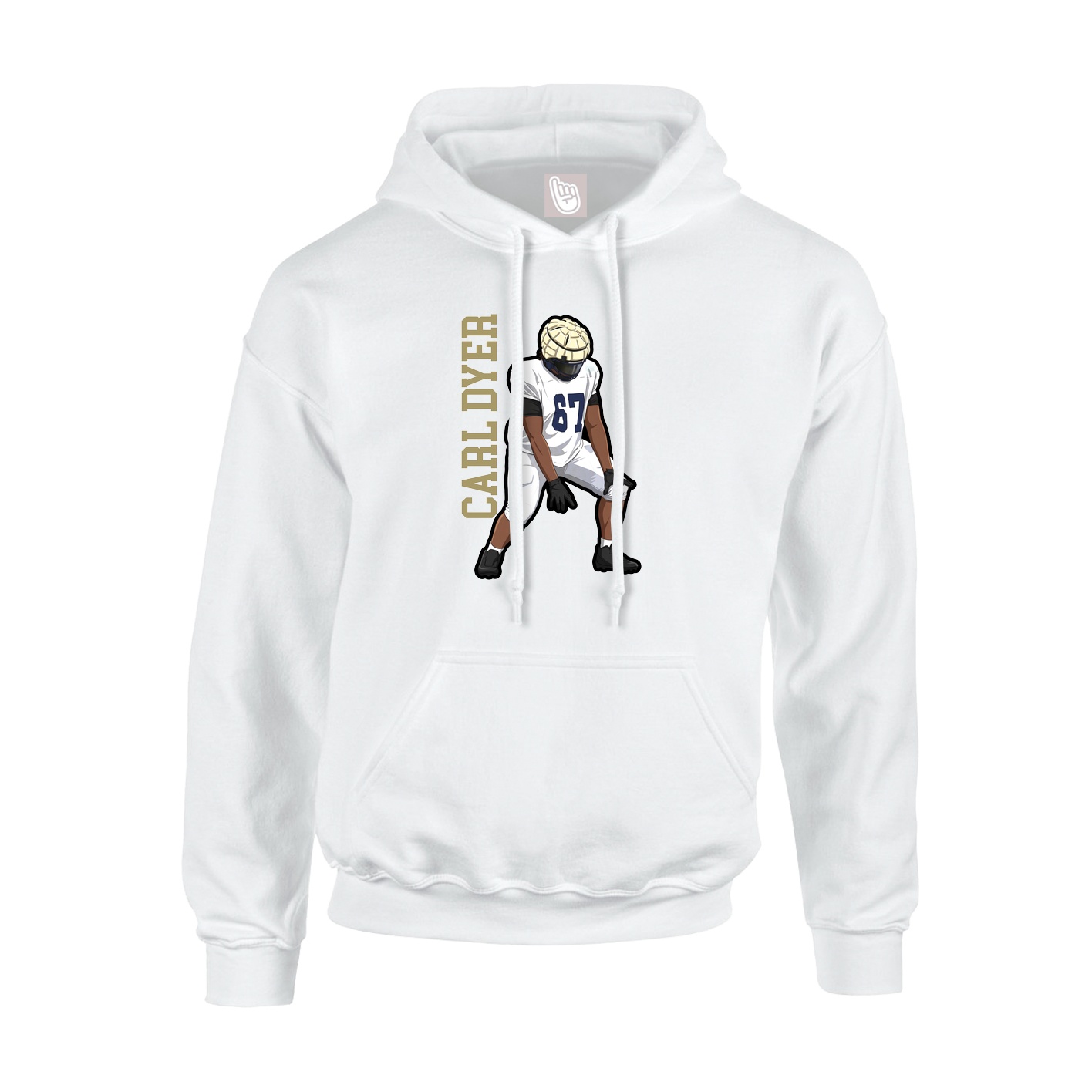 Hoodie — Name Vertical in White