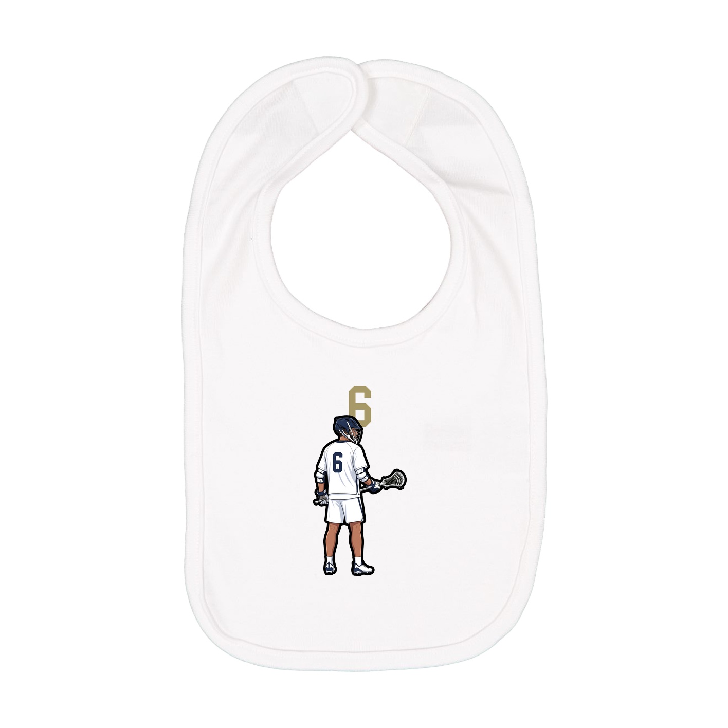 Infant Bib — Number Top in White