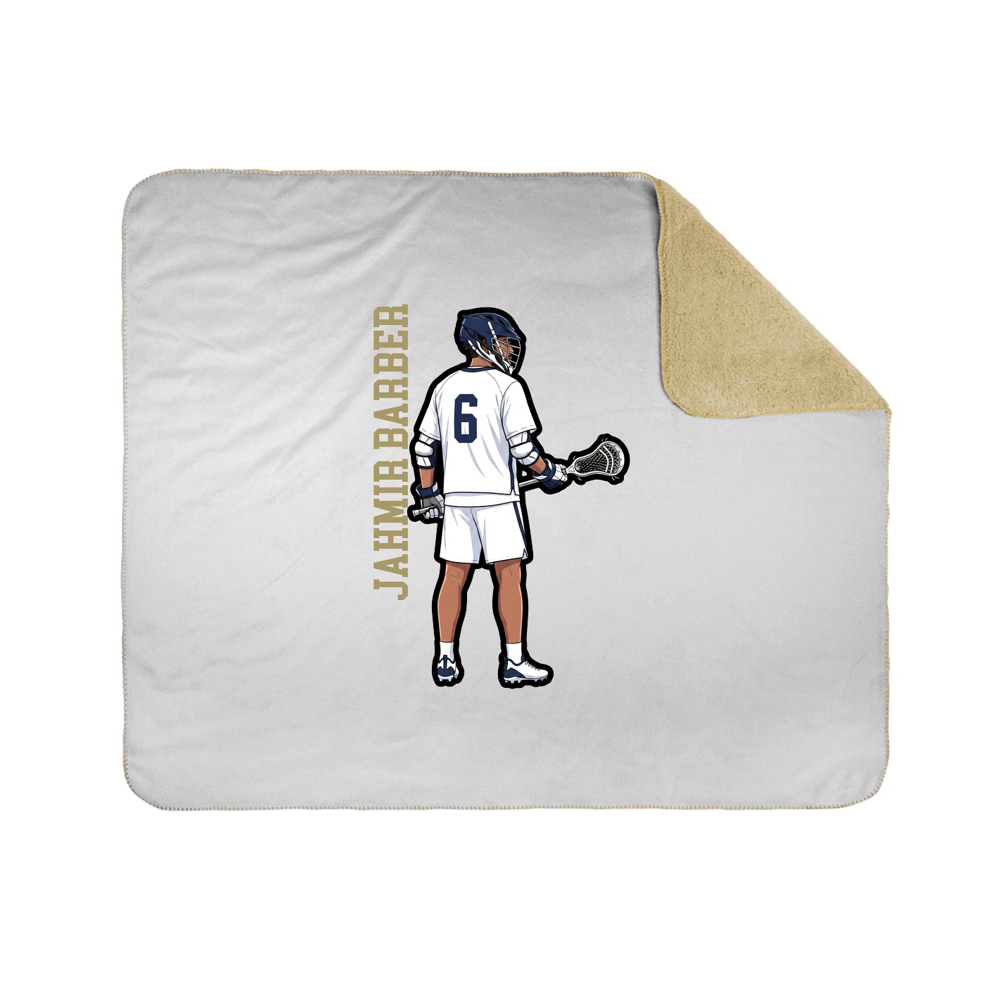 Throw Blanket — Name Vertical in White
