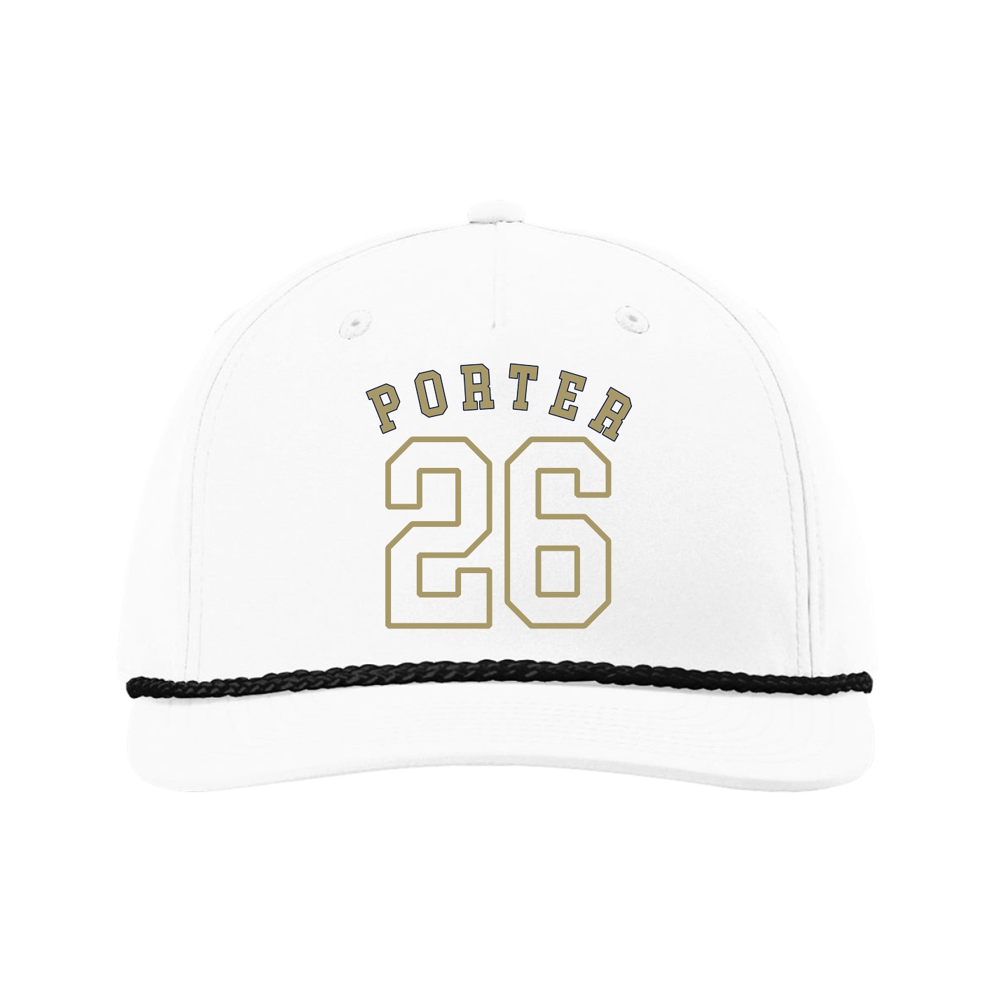 Five-Panel Classic Rope Cap — Shirsey Arch in White