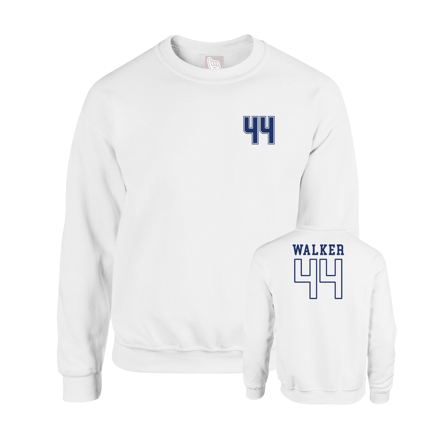 Fleece Crew — Chest Back in White