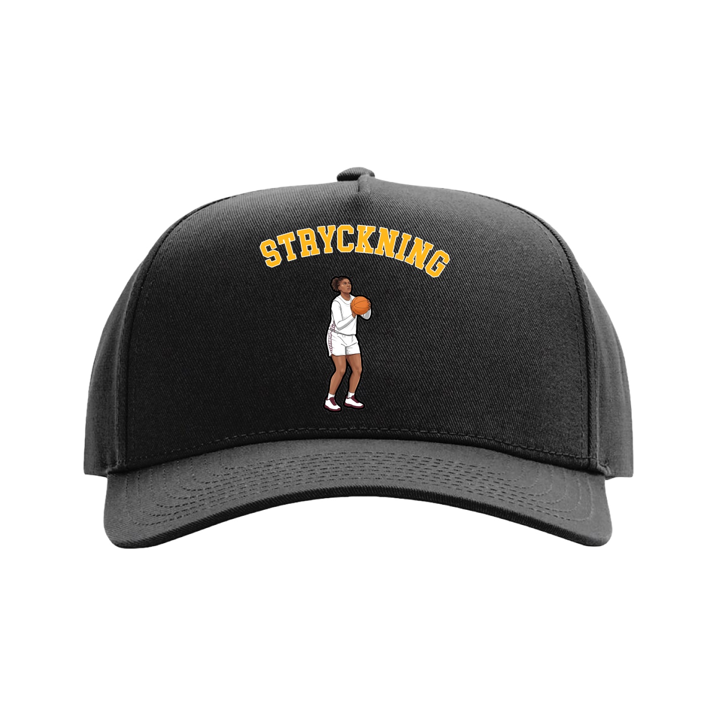Full Fabric Five-Panel Champ Cap — Shirsey Arch in Black