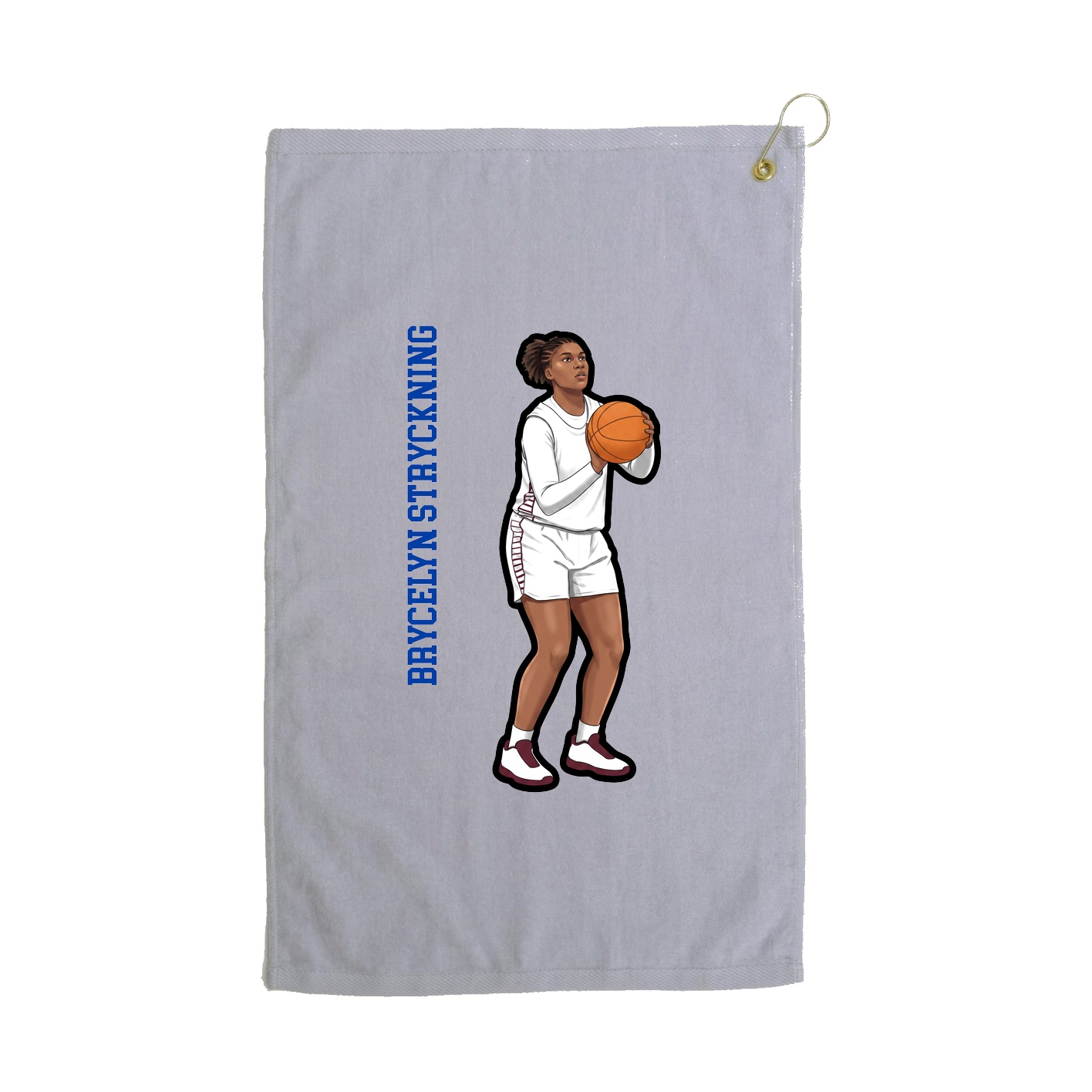 Golf Towel — Name Vertical in Grey