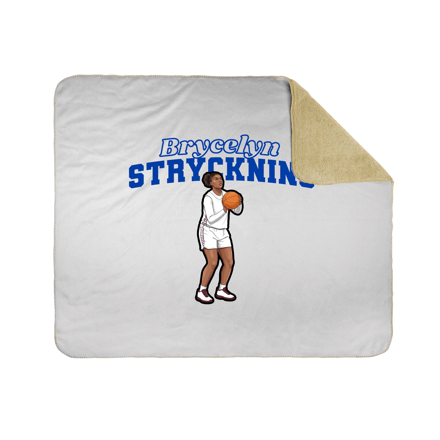 Throw Blanket — Name Arch in White