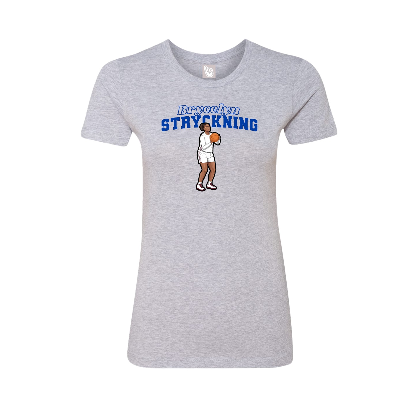 Fitted Women's Tee — Name Arch in Grey