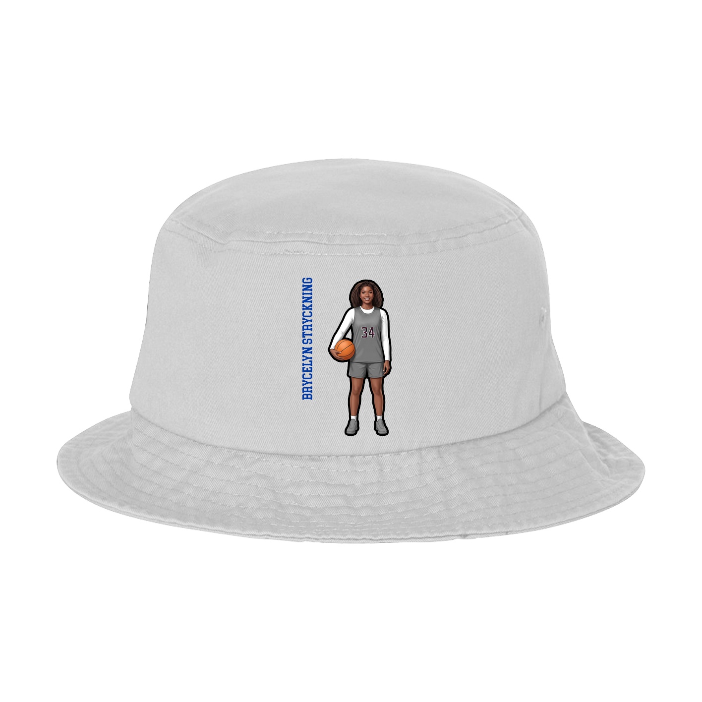 Bucket Cap — Name Vertical in White