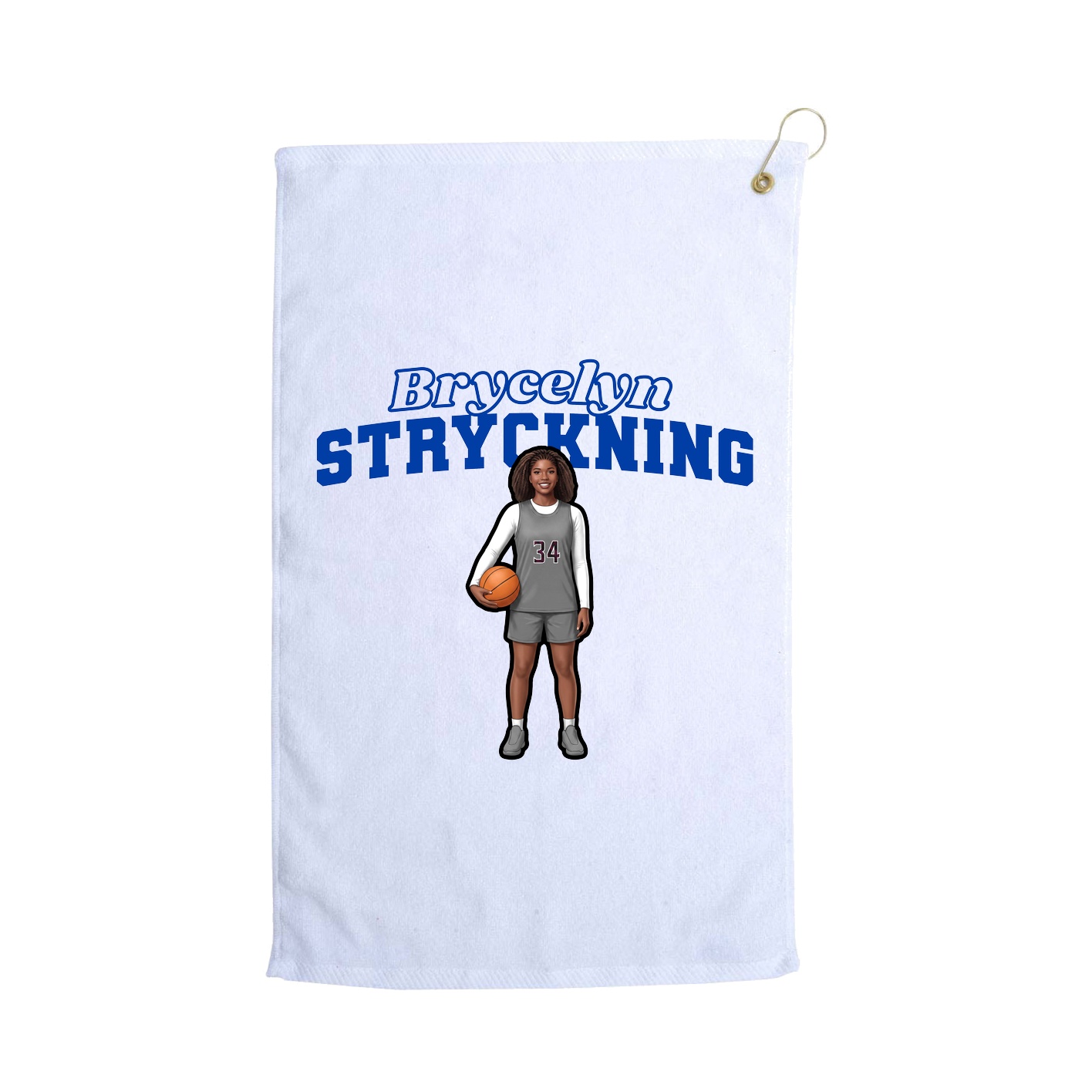 Golf Towel — Name Arch in White