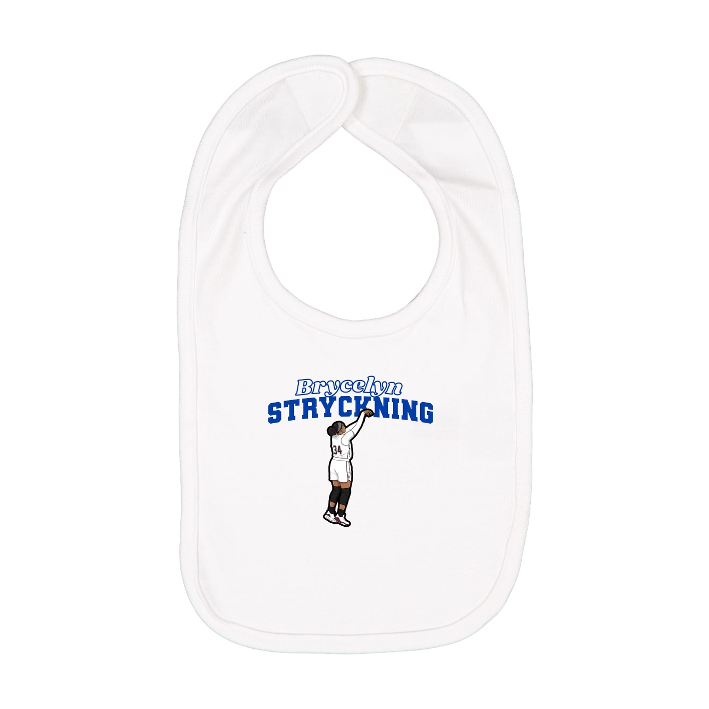 Infant Bib — Name Arch in White
