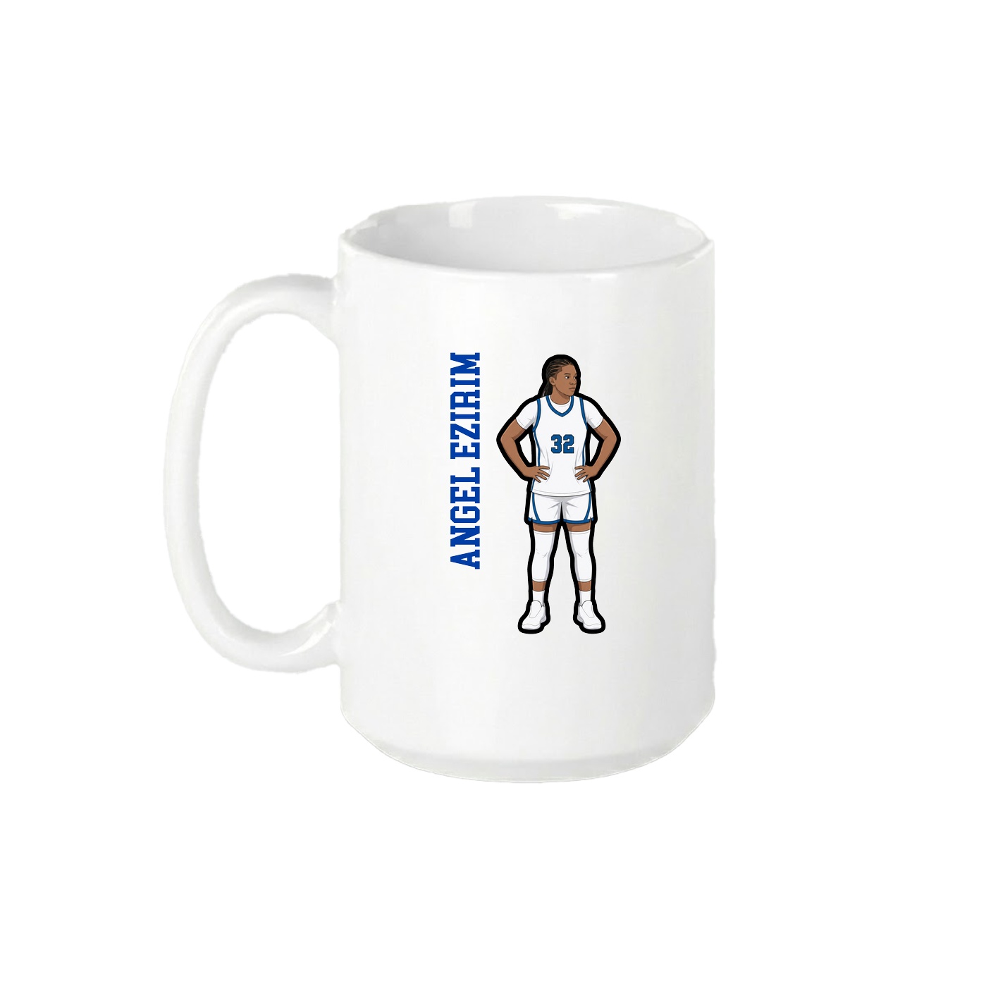15oz Coffee Mug — Name Vertical in White