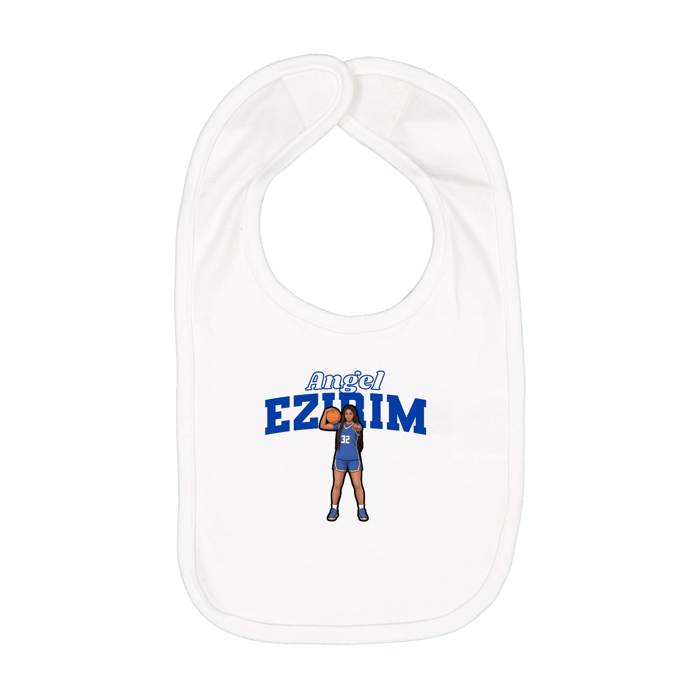 Infant Bib — Name Arch in White